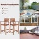 Two outdoor acacia wood bar chairs with sunflower backrest, perfect for patio, balcony, or sunroom use.