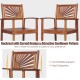 Outdoor acacia wood bar chair featuring a sunflower backrest design, offering comfortable support and heat dissipation.