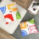 Colorful 18 x 18 inch square throw pillows with removable velvet cases, perfect for adding comfort to your couch or bed.