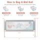 Vertical lifting baby bed rail with cute pattern, adjustable height, and safety lock for secure sleep.