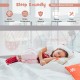 Vertical lifting baby bed rail with cute pattern, adjustable height, and durable steel frame for safety and easy.