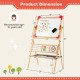 3-in-1 wooden art easel for kids with drawing paper roll, double-sided board, and educational accessories for creative.