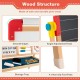 Wooden art easel with adjustable drawing board, storage tray, and anti-slip foot pads for kids' creative play.