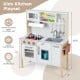 Wooden pretend play kitchen set for toddlers in white, featuring a removable sink, stove, and storage for imaginative.