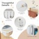 Wooden pretend play kitchen set for toddlers featuring utensil hooks, rag holder, and smooth rounded corners for safety.