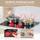 Wooden pretend play kitchen set for toddlers featuring realistic cooking sounds, removable sink, and interactive knobs.
