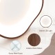 Close-up of the 24W modern LED ceiling light featuring a brown imitation wood pattern and sturdy metal frame.