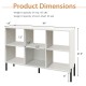 Open-back bookshelf with drawer in white, featuring 7 shelves and dimensions of 47" x 31.5" x 6" for versatile storage.