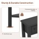 Sofa table with solid wood legs, featuring a thickened tabletop and four drawers for ample storage in black finish.