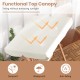 Top canopy of the outdoor 2-seat swing bench, sunproof and waterproof, providing shade for backyard relaxation.