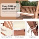 Outdoor 2-seat swing bench with solid hardwood frame, soft cushion, and top canopy for comfortable backyard relaxation.