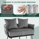 Modern gray loveseat sofa featuring durable Dutch velvet, elastic sponge, and built-in springs for comfort and style.