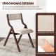 Wooden folding dining chair with padded linen seat and backrest, featuring ergonomic design for comfort and.