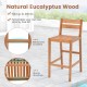 Outdoor wood barstool made of durable eucalyptus with a soft off-white cushion, ideal for indoor and outdoor use.
