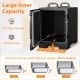 Insulated food pan carrier with 81-quart capacity, 8 shelf dividers, and 270° rotatable door for easy access.
