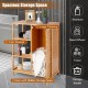 Bamboo bathroom storage cabinet with single door and 3 shelves, ideal for organizing supplies in compact spaces.