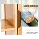 Bamboo bathroom storage cabinet with single door, featuring sturdy shelves and a smooth, waterproof surface for easy.
