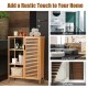 Bamboo bathroom storage cabinet with single louvered door and three shelves, perfect for compact spaces and easy.