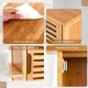 Bamboo bathroom storage cabinet features a waterproof surface, round edges, and a handy U-shaped handle for easy access.
