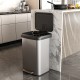 Stainless steel 13.2-gallon step trash can with soft close lid and built-in deodorizer compartment for kitchen use.