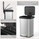 Step trash can with soft close lid, 13.2-gallon capacity, stainless steel design, ideal for home or office use.