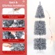 6 FT pre-lit artificial Christmas tree with black and white leaves, featuring 250 cool-white LED lights for festive.