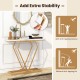 Gold Console Table with Diamond Shape Geometric Frame - Gallery View 10 of 10