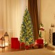 6 feet pre-lit artificial Christmas tree with 618 snowy branch tips, decorated with gifts and warm LED lights for.