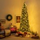 9 FT pre-lit artificial Christmas tree with 1298 snowy branch tips, adorned with 500 LED lights for a warm holiday.