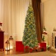 9 FT pre-lit artificial Christmas tree with 1298 snowy branch tips and 500 LED lights, perfect for festive home decor.
