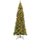 9 FT pre-lit artificial Christmas tree with 1298 snowy branch tips and 500 warm LED lights for festive holiday decor.
