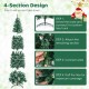 9 FT pre-lit artificial Christmas tree with 1298 snowy branch tips, featuring a 4-section design for easy setup and.
