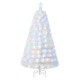 5-foot pre-lit fiber optic white snow-flocked artificial Christmas tree with 220 branch tips for a winter wonderland.