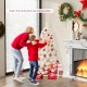 5-foot pre-lit fiber optic white snow-flocked artificial Christmas tree with gifts, perfect for festive home decor.