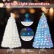 5-foot pre-lit fiber optic white snow-flocked Christmas tree with colorful lights, perfect for festive home decor.