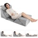 Gray 7-piece bed wedge pillow set with memory foam, designed for ergonomic support and comfort during relaxation.