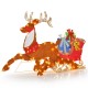 2D lighted Christmas reindeer with sleigh and gift boxes, perfect for festive lawn decoration and nighttime displays.