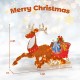 2D lighted Christmas reindeer and sleigh decoration with gift boxes, perfect for lawn or front door festive displays.