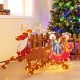 Lighted 2D Christmas reindeer and sleigh decoration with gift boxes, perfect for festive indoor or outdoor displays.