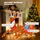 Lifelike 2D Christmas reindeer with sleigh and gift boxes, illuminated for festive indoor or outdoor decoration.