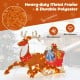 Lighted 2D Christmas reindeer and sleigh decoration with bright lights, durable polyester, for festive outdoor display.