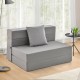 Light gray 6-inch tri-fold sofa bed with included pillow, ideal for lounging, napping, or as an extra seat.