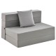 Light gray 6-inch tri-fold sofa bed with pillow, versatile for lounging, napping, or extra seating with cozy faux linen.