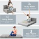 Light gray 6-inch tri-fold sofa bed with pillow, ideal for versatile use in study, living, or yoga rooms.