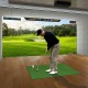 Artificial turf grass practice mat, 5 x 3 ft, with anti-slip base and tee positions for indoor and outdoor golf.