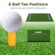 Artificial turf grass practice mat with 6 tee positions, ideal for indoor and outdoor golf training.