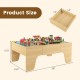 Wooden train set table with 84 pieces, featuring a reversible tabletop and spacious storage drawer for kids' play.