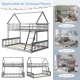 Twin over full house bunk bed in gray with ladder and guardrails, perfect for kids' rooms or shared spaces.