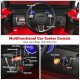 Multifunctional car center console of the 12V Kids Ride On Truck, featuring AUX input, USB port, and power controls.