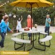 8-person outdoor picnic table set with benches, crafted from all-weather HDPE, ideal for gatherings in any setting.